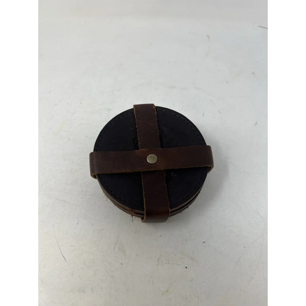 Portland Leather Goods Leather Coaster Set 6 Coasters &‎ Storage Strap